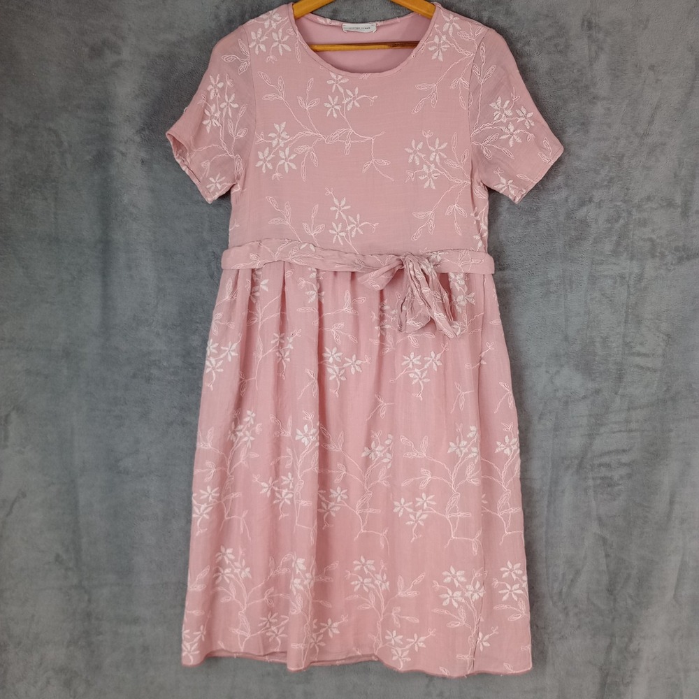 Orange‎ Creek Mini Dress Dusty Rose Mauve Short Sleeve Spring Lined Small Rayon